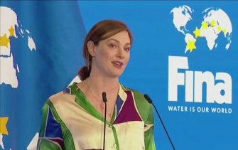 Australian Olympic swimmer Cate Campbell addressed FINA members before the historic vote.