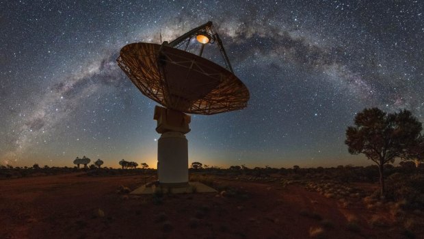 The dish that saw the dying galaxy. CSIRO's powerful Australian SKA Pathfinder (ASKAP) radio telescope.