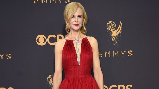 Nicole Kidman in Calvin Klein by Appointment arrives at the 69th Primetime Emmy Awards.