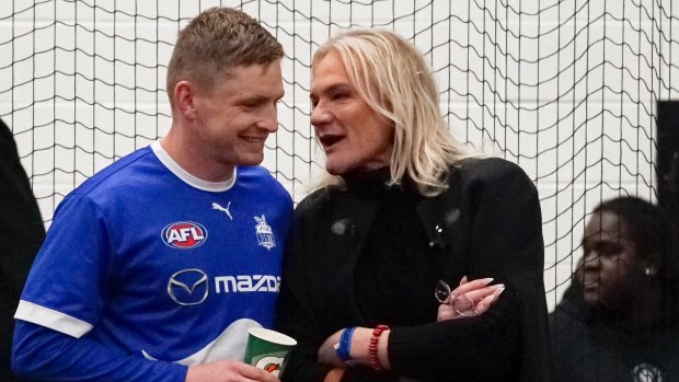 Laidley with the now-retired Jack Ziebell, a player Laidley recruited when North Melbourne coach.