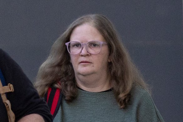 Tanya Patterson leaves the court after giving evidence on Thursday.