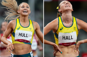 Australia’s 1500m runners Jess Hull and Linden Hall.