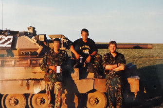 Rupert Wesson, right, on exercises with the British Army in Canada in 1993. 