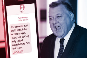 The United Australia Partyâ€™s Craig Kelly.