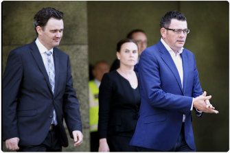 Robin Scott (L) and Premier Daniel Andrews