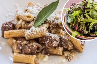 What better than a little birthday Rigatoni alla Genovese? And don’t forget the green salad.