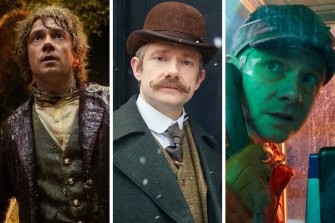 The many faces of Martin Freeman (from left): as Bilbo Baggins in The Hobbit: An Unexpected Journey, as  Dr John Watson in Sherlock and Lester Nygaard in the TV series Fargo.