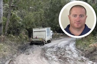 A truck belonging to Tony Ditri, inset, was found just off Pemberton-Northcliffe Road and police have a 60-year-old man in custody for questioning.