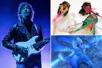 Clockwise from main: Albert Hammond jnr of The Strokes; Haiku Hands; Disney on Ice features characters from the animated hit Frozen.