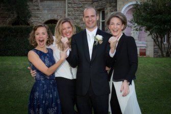 Cash and her three siblings (from left) Joanna, Melinda and Andrew, at his wedding in 2014.