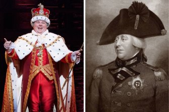 Brent Hill as King George III.