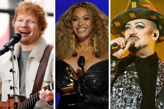 The many faces of pop music (from left): Ed Sheeran, Beyonce and Boy George, the patron saint of commercial pop.