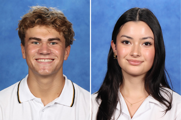 Freshwater Senior Campus school captains Sebastian Rayel and Sophie Rawstorne.