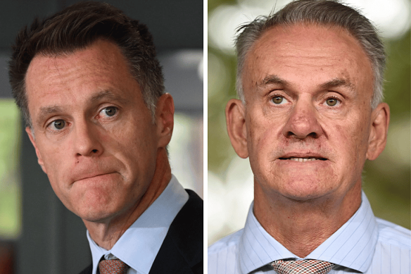 NSW Premier Chris Minns (left) and former One Nation MP turned independent Mark Latham.