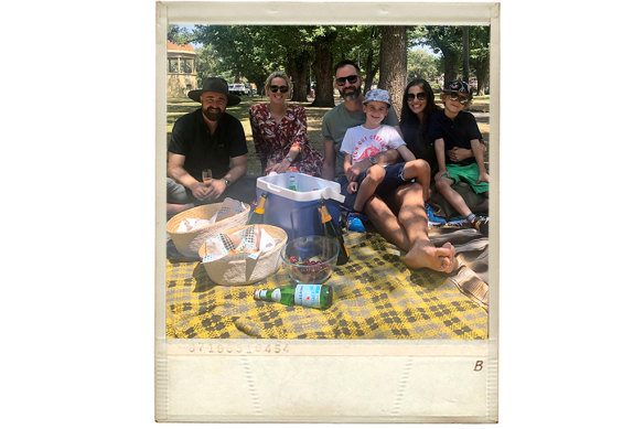 The Dearn family chills out with croissants, bubbles and their Esky on a Christmas Day in Melbourne.