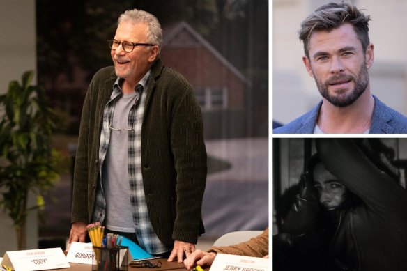Clockwise from main: Paul Reiser in Reboot, Chris Hemsworth and Laura Donnelly in Werewolf by Night.