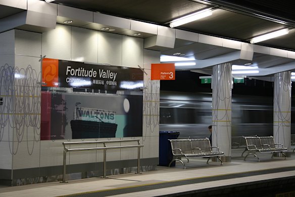 Seating at Fortitude Valley train station.