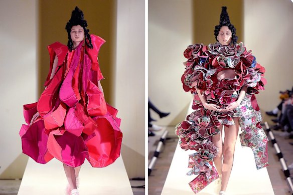 Two looks from Comme des Garçons’ 18th Century Punk collection, autumn-winter 2016-17.