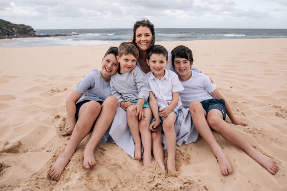Genevieve Muir with her sons.