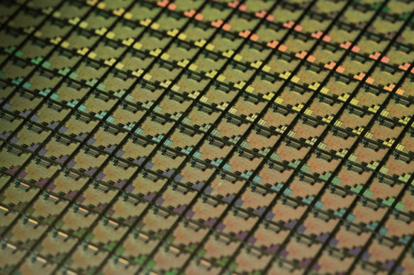 A 12-inch wafer at a TSMC fabrication plant.