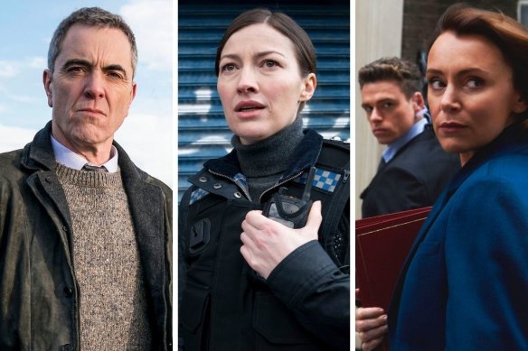 Jed Mercurio’s productions include Bloodlands (left), Line of Duty (centre) and Bodyguard.