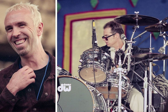 Nick Seymour and Paul Hester (on drums) at soundcheck the day
before the epic concert.