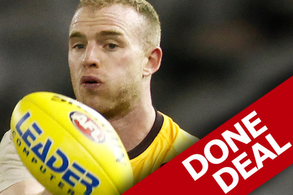 Tom Mitchell joined Collingwood on the last day of the trade period.