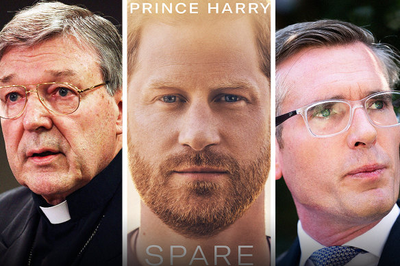 Cardinal George Pell, Prince Harry and NSW Prime Minister Dominic Perrottet.