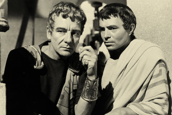 Et tu, Brute? Assassins Gaius Cassius Longinus, played by John Gielgud, and Marcus Junius Brutus (James Mason) in a 1953 MGM production of  Shakespeare’s Julius Caesar.