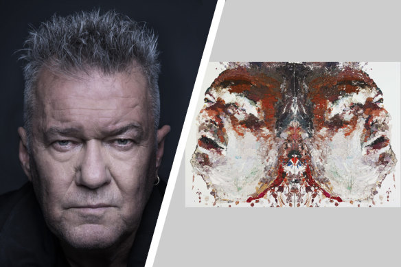 Left: Jimmy Barnes. Right: Ben Quilty’s Archibald portrait of Barnes, titled ‘there but for the grace of God no. 2’.