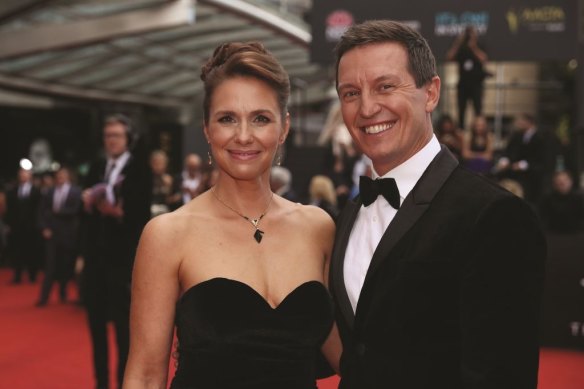 Tasma Walton and Rove McManus at the AACTA Awards in 2017. 