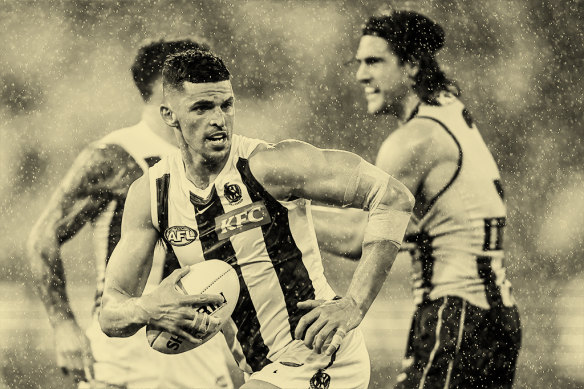 Pendlebury during a match against Hawthorn in Melbourne in July, 2024.