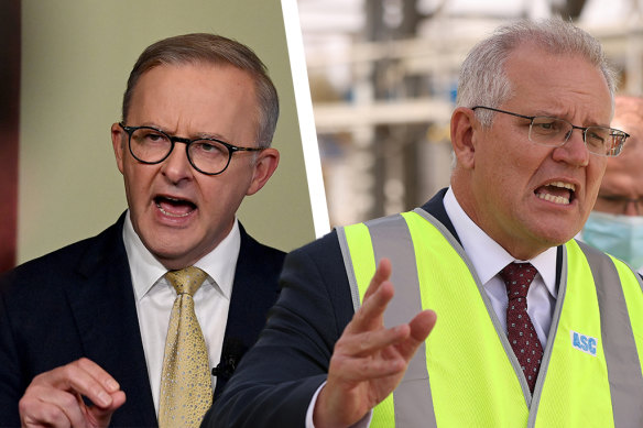 Federal Labor leader Anthony Albanese and Prime Minister Scott Morrison.