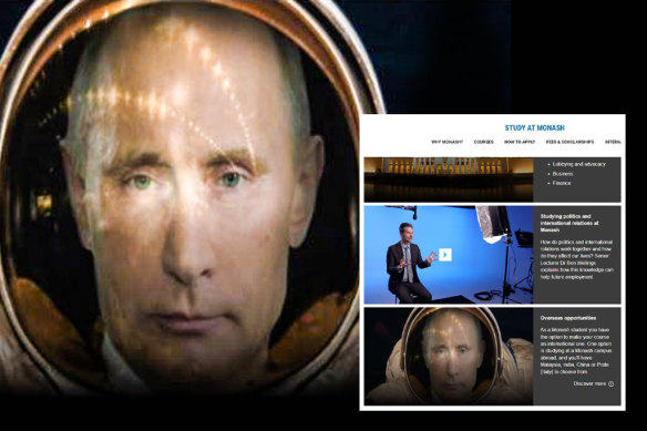 CBD stumbled across a strange poster boy for Monash University’s politics program: Vladimir Putin.