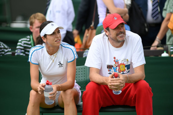 Tomljanovic with father Ratko, who travels with her and describes himself as her “chief volunteer”.
