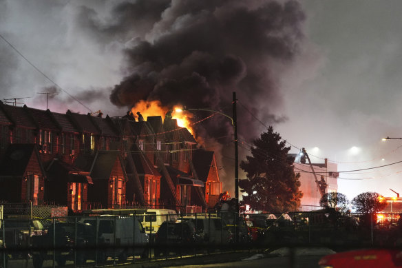First responders work the scene after a small plane crashed in Philadelphia.