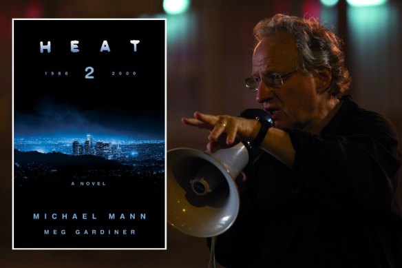 Mann on the set of his 2015 cyber thriller Blackhat and, inset, the cover of Heat 2.