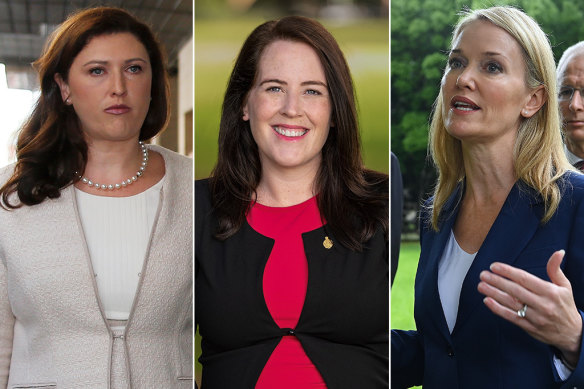 Liberal women Natasha Maclaren-Jones, Felicity Wilson and Natalie Ward.