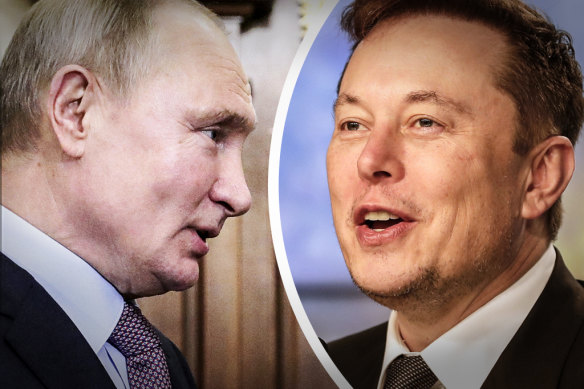 Vladimir Putin and Elon Musk.