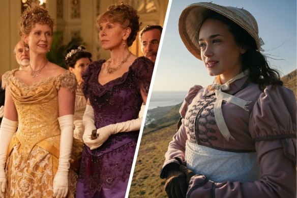 New costume dramas The Gilded Age (starring Cynthia Nixon and Christine Baranski), left, and Sanditon seem as old-fashioned as can be.