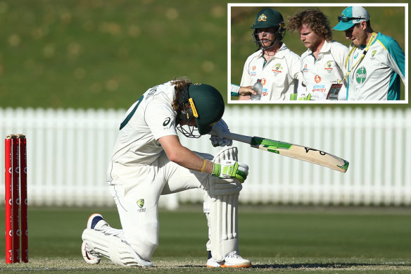 Will Pucovski suffered one of his 11 concussions batting for Austrtalia A against India two seasons ago.