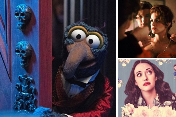 Clockwise, from main: Muppets Haunted Mansion, Richard Gere and Julia Roberts in Pretty Woman and Kat Dennings in Dollface.