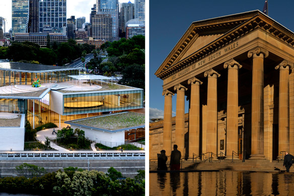 The north and south wings of the Art Gallery of NSW. 