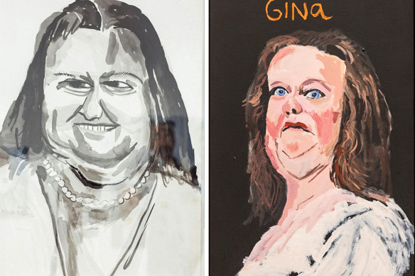 Vincent Namatjira’s portraits of Gina Rinehart were the subject of requests for removal.