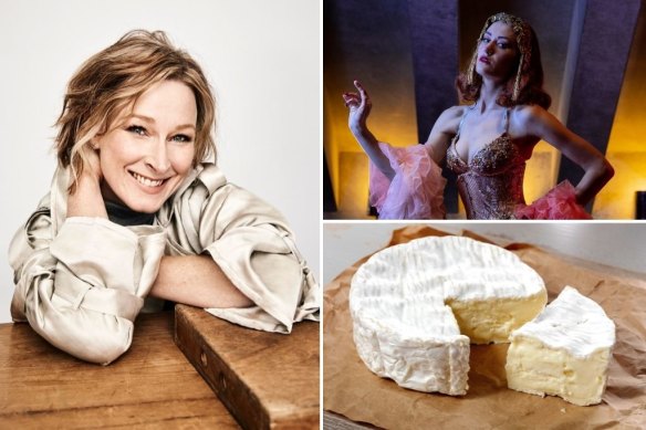 Clockwise from main: Leigh Sales; Porcelain Alice; indulge in French cheese at the Bastille Festival.