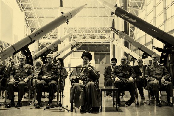 Iran’s Supreme Leader Ali Khamenei visits an exhibition of the Revolutionary Guard’s aerospace achievements in Iran in November.
