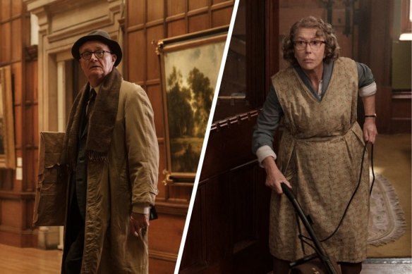 Broadbent, left, as working-class mischief-maker Kempton Bunton and, right, Helen Mirren as Bunton’s wife Dorothy.