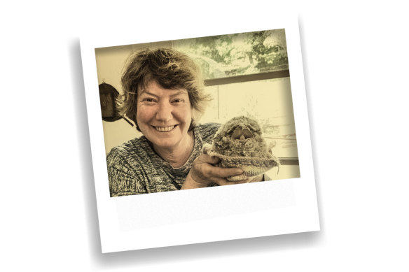 Judith Venables “jumped ship” and now spends some time caring for wildlife, like this tawny frogmouth.  