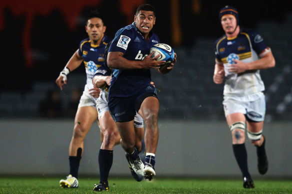 Charles Piutau playing for the Blues.