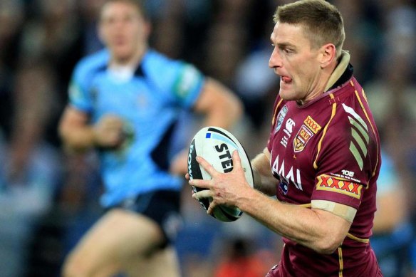 Brent Tate in action for Queensland in the 2006 series.